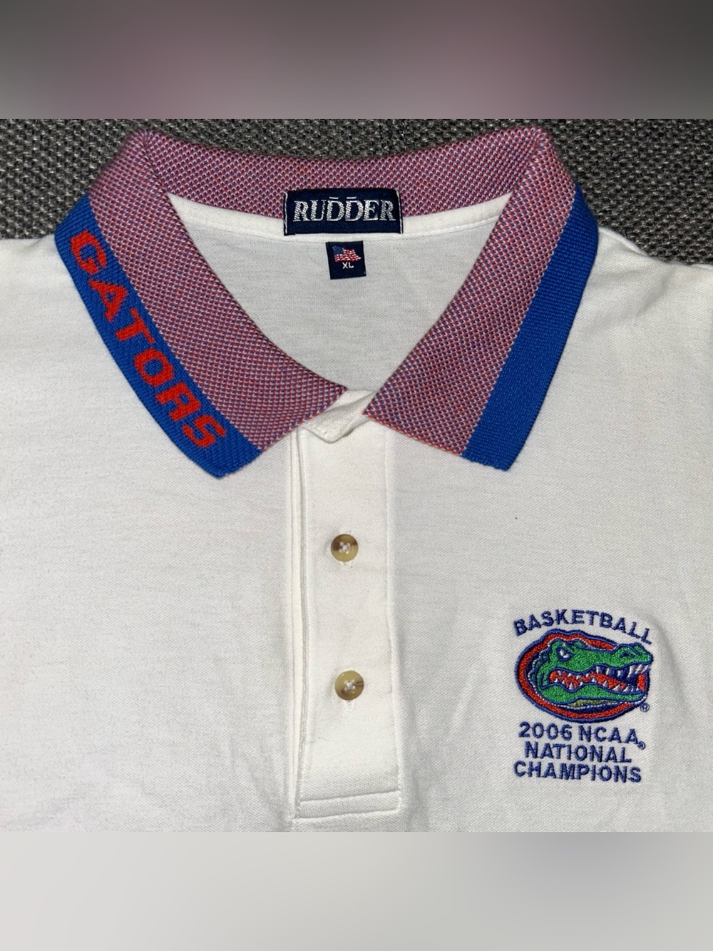 Vintage Y2K Florida Gators White Polo Shirt XL